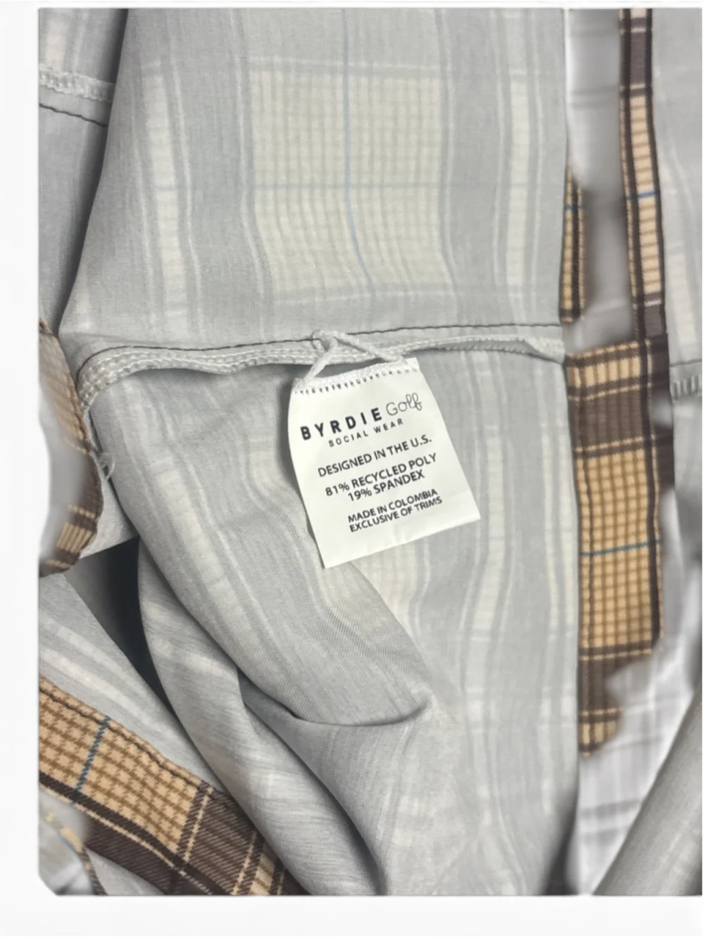 Plaid Mini Golf Skirt Size M Beige Brown